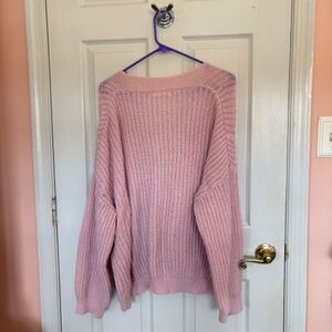 💗 ROMWE Pink Chunky Knit Cardigan | Size S